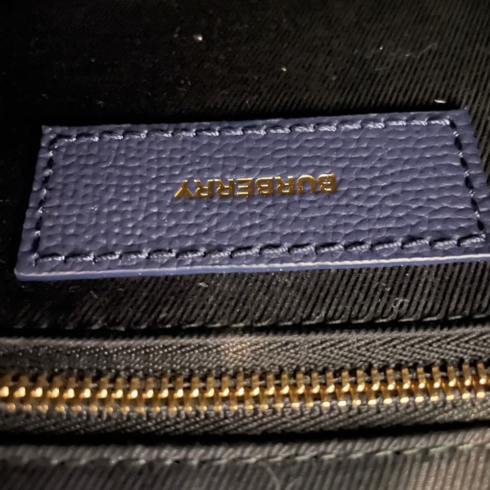 Blue Burberry House Check Small Leather Banner Satchel - Picture 6 of 8